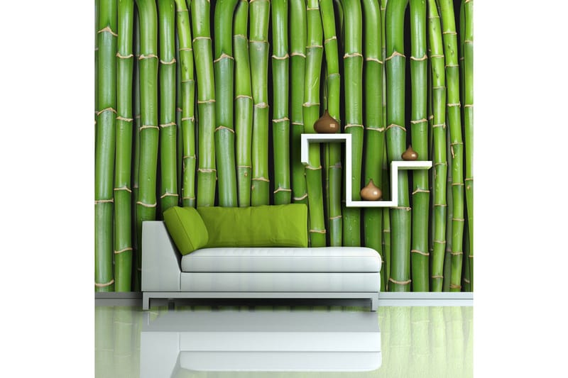 Fototapet Bamboo Wall 450x270 - Artgeist sp. z o. o. - Innredning - Veggdekorasjon - Tapeter - Fototapeter