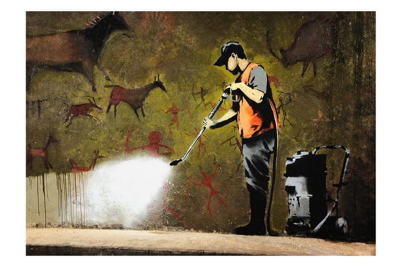 Fototapet Banksy Cave Painting 350x245 - Artgeist sp. z o. o. - Innredning - Veggdekorasjon - Tapeter - Fototapeter