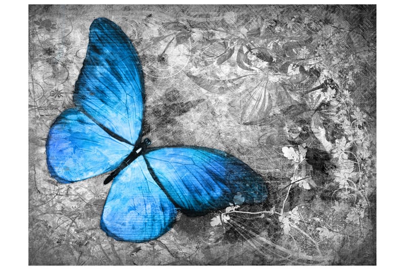 Fototapet Blue Butterfly 200x154 - Artgeist sp. z o. o. - Innredning - Veggdekorasjon - Tapeter - Fototapeter