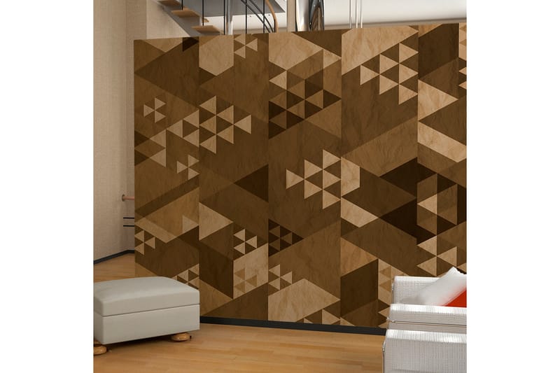 Fototapet Brown Patchwork 50x1000 - Artgeist sp. z o. o. - Innredning - Veggdekorasjon - Tapeter - Fototapeter