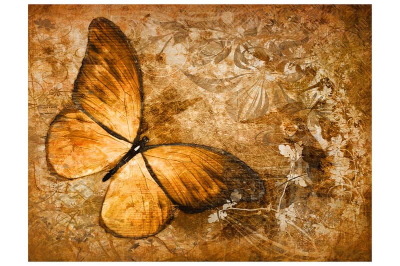 Fototapet Butterfly Sepia 300x231 - Artgeist sp. z o. o. - Innredning - Veggdekorasjon - Tapeter - Fototapeter