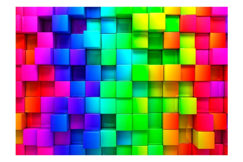 Fototapet Colourful Cubes 100x70 - Artgeist sp. z o. o. - Innredning - Veggdekorasjon - Tapeter - Fototapeter