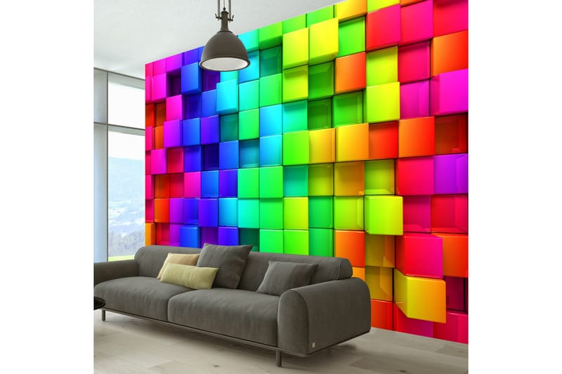 Fototapet Colourful Cubes 100x70 - Artgeist sp. z o. o. - Innredning - Veggdekorasjon - Tapeter - Fototapeter