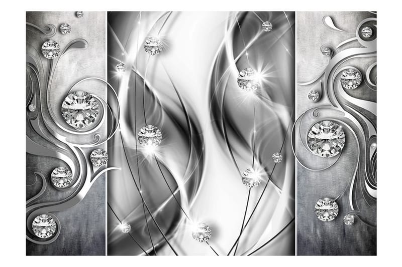 Fototapet Diamonds In Silver 400x280 - Artgeist sp. z o. o. - Innredning - Veggdekorasjon - Tapeter - Fototapeter