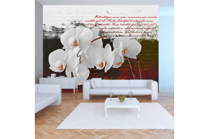 Fototapet Diary And Orchid 100x70 - Artgeist sp. z o. o. - Innredning - Veggdekorasjon - Tapeter - Fototapeter