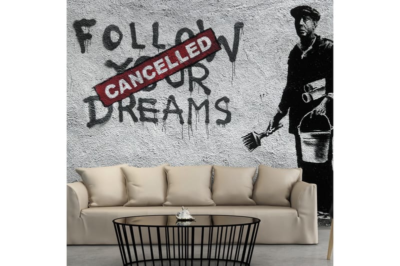 Fototapet Dreams Canceled Banksy 200x140 - Artgeist sp. z o. o. - Innredning - Veggdekorasjon - Tapeter - Fototapeter