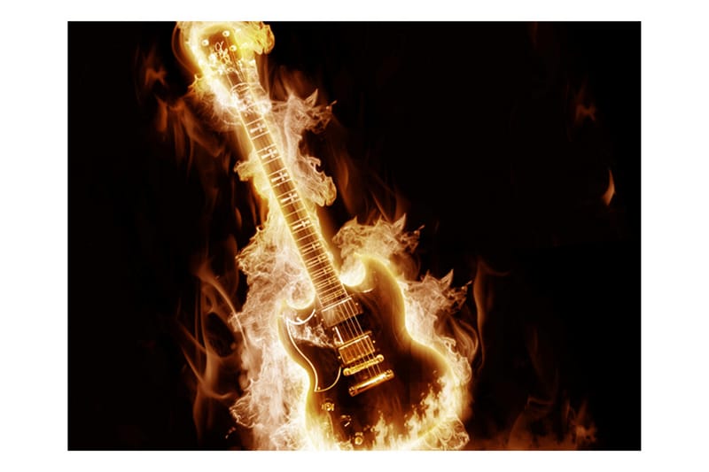 Fototapet Flammende Gitar 250x193 - Artgeist sp. z o. o. - Innredning - Veggdekorasjon - Tapeter - Fototapeter