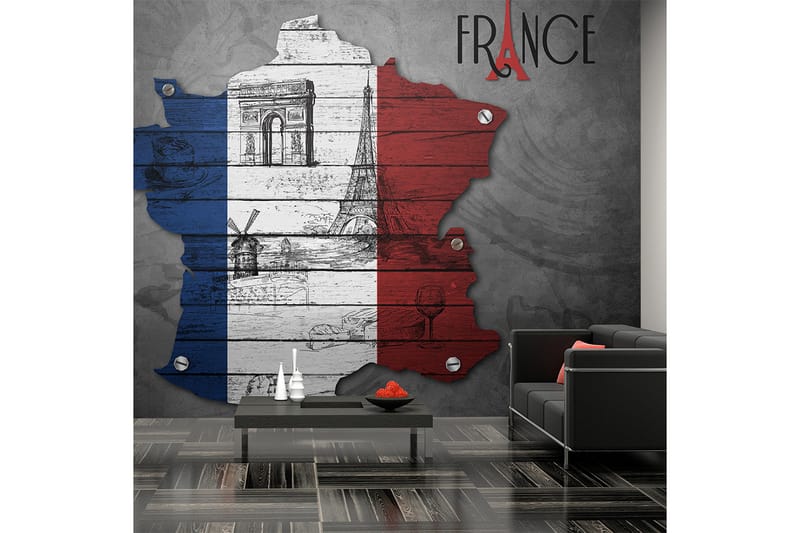 Fototapet France Symbols 200x154 - Artgeist sp. z o. o. - Innredning - Veggdekorasjon - Tapeter - Fototapeter