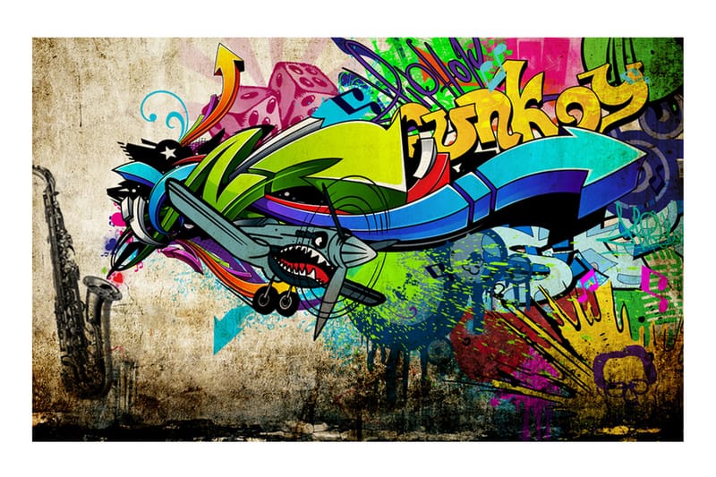 Fototapet Funky Graffiti 100x70 - Artgeist sp. z o. o. - Innredning - Veggdekorasjon - Tapeter - Fototapeter