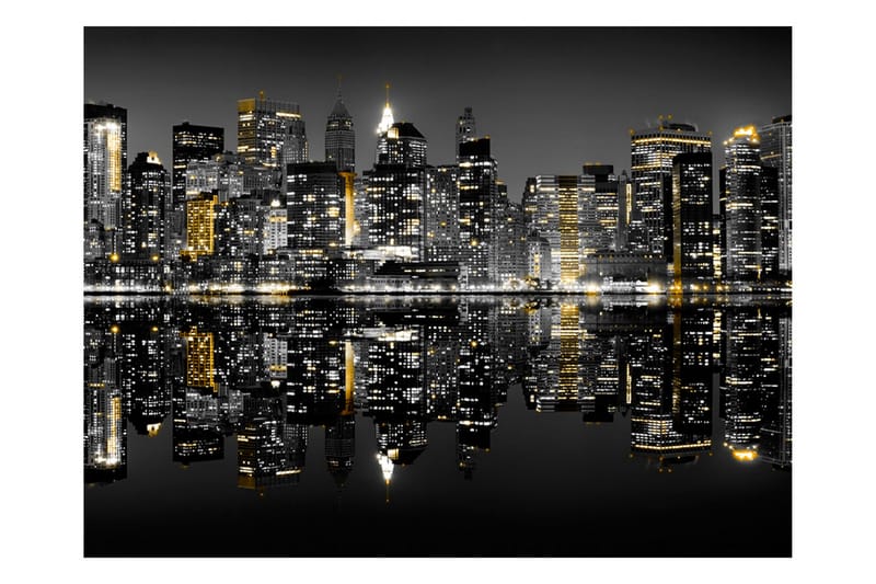 Fototapet Gold And Silver NYC 200x154 - Artgeist sp. z o. o. - Innredning - Veggdekorasjon - Tapeter - Fototapeter