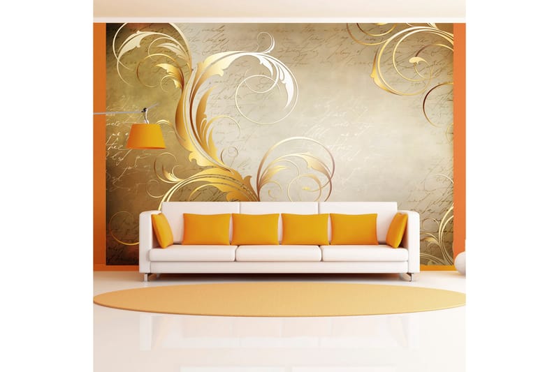 Fototapet Gold Leaf 350x245 - Artgeist sp. z o. o. - Innredning - Veggdekorasjon - Tapeter - Fototapeter