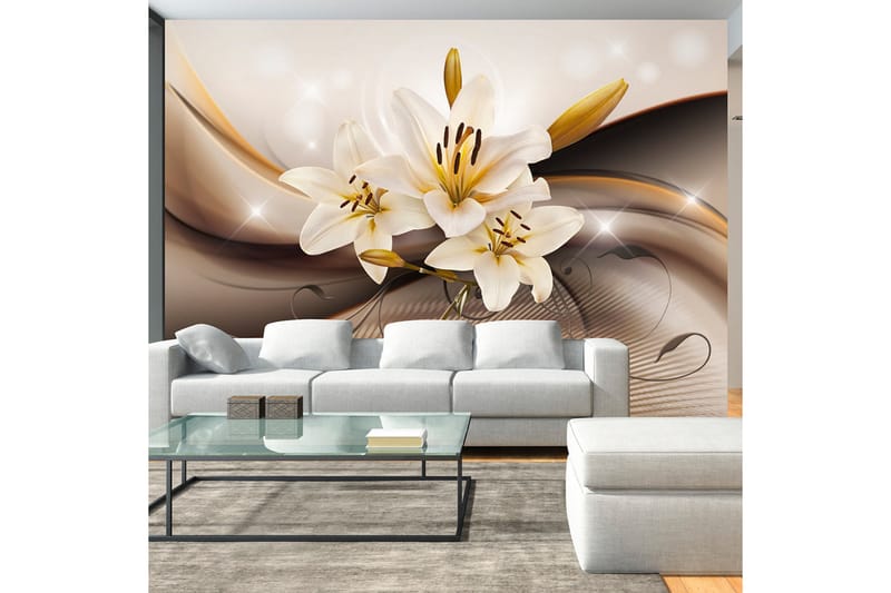 Fototapet Golden Lily 150x105 - Artgeist sp. z o. o. - Innredning - Veggdekorasjon - Tapeter - Fototapeter