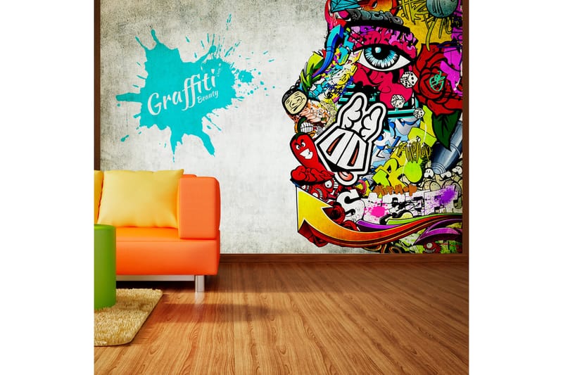 Fototapet Graffiti Beauty 250x175 - Artgeist sp. z o. o. - Innredning - Veggdekorasjon - Tapeter - Fototapeter