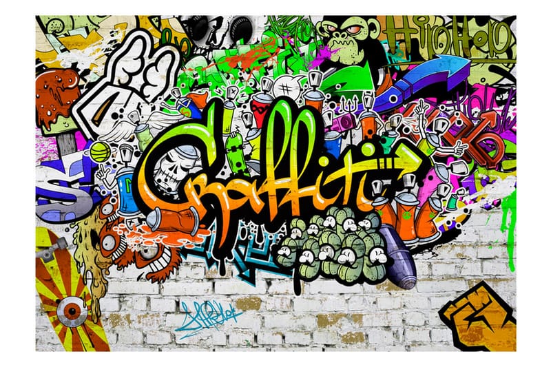 Fototapet Graffiti On The Wall 150x105 - Artgeist sp. z o. o. - Innredning - Veggdekorasjon - Tapeter - Fototapeter