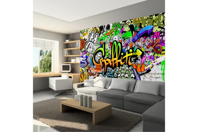 Fototapet Graffiti On The Wall 150x105 - Artgeist sp. z o. o. - Innredning - Veggdekorasjon - Tapeter - Fototapeter