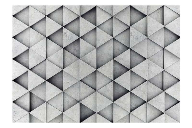 Fototapet Grey Triangles 300x210 - Innredning - Veggdekorasjon - Tapeter - Fototapeter