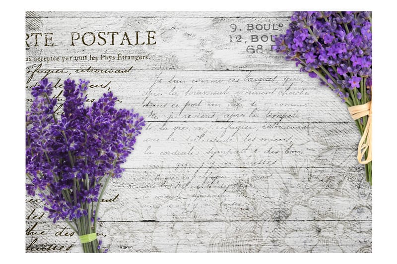 Fototapet Lavender Postcard 300x210 - Artgeist sp. z o. o. - Innredning - Veggdekorasjon - Tapeter - Fototapeter