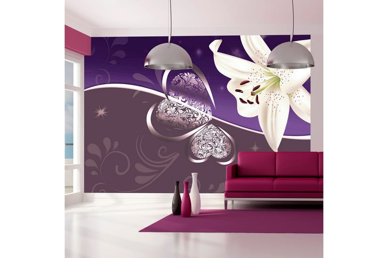 Fototapet Lily In Shades Of Violet 350x245 - Artgeist sp. z o. o. - Innredning - Veggdekorasjon - Tapeter - Fototapeter