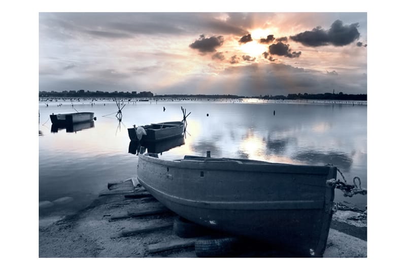 Fototapet Little Port Boats 250x193 - Artgeist sp. z o. o. - Innredning - Veggdekorasjon - Tapeter - Fototapeter