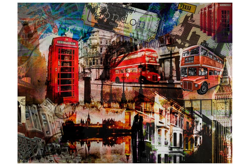 Fototapet London Collage 200x154 - Artgeist sp. z o. o. - Innredning - Veggdekorasjon - Tapeter - Fototapeter