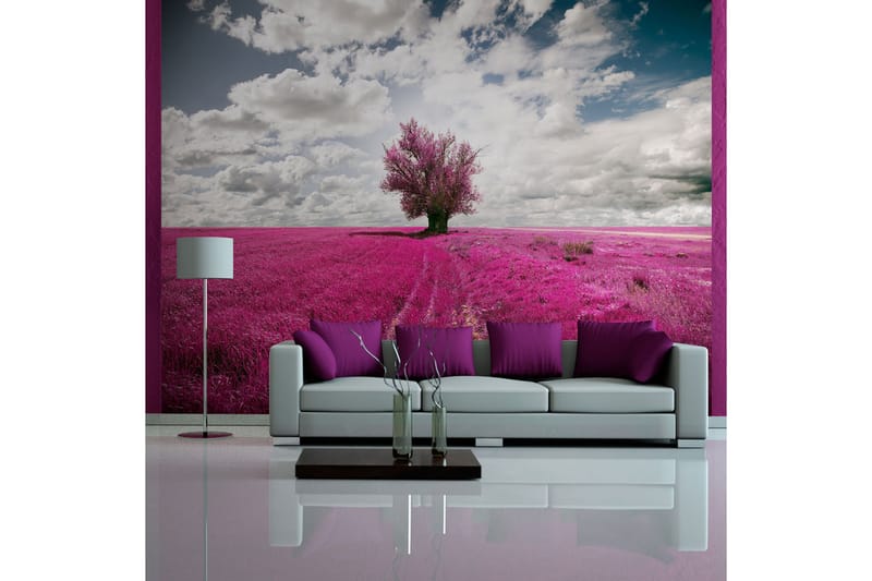 Fototapet Magenta Meadow 200x154 - Artgeist sp. z o. o. - Innredning - Veggdekorasjon - Tapeter - Fototapeter