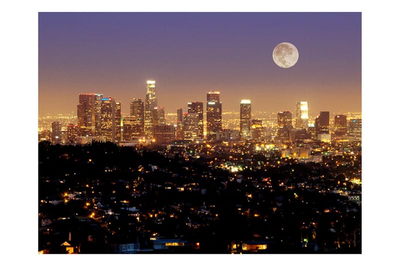 Fototapet Moon Over City Of Angels 200x154 - Artgeist sp. z o. o. - Innredning - Veggdekorasjon - Tapeter - Fototapeter