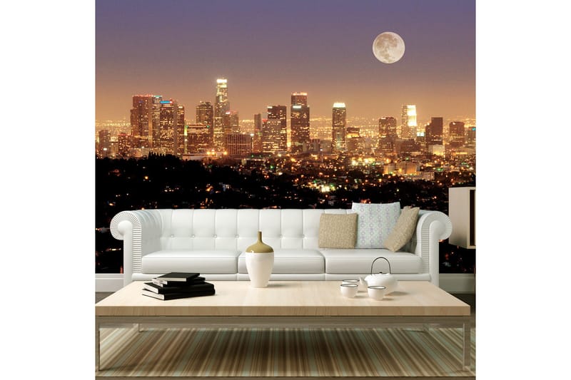 Fototapet Moon Over City Of Angels 200x154 - Artgeist sp. z o. o. - Innredning - Veggdekorasjon - Tapeter - Fototapeter