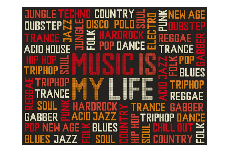 Fototapet Music Is My Life 200x154 - Artgeist sp. z o. o. - Innredning - Veggdekorasjon - Tapeter - Fototapeter