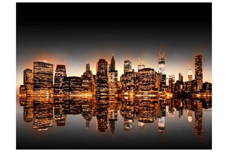 Fototapet New York And Gold 250x193 - Artgeist sp. z o. o. - Innredning - Veggdekorasjon - Tapeter - Fototapeter