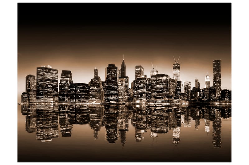 Fototapet New York Sepia 200x154 - Artgeist sp. z o. o. - Innredning - Veggdekorasjon - Tapeter - Fototapeter