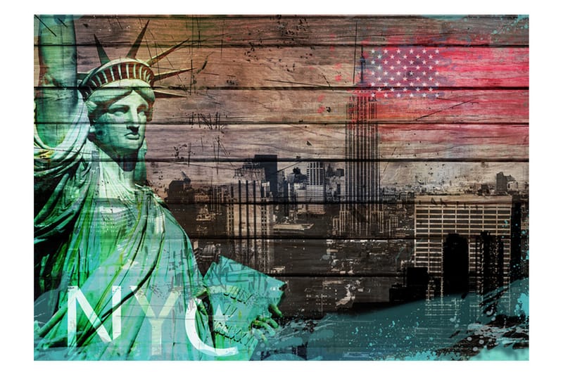 Fototapet NYC Symbols 350x245 - Artgeist sp. z o. o. - Innredning - Veggdekorasjon - Tapeter - Fototapeter