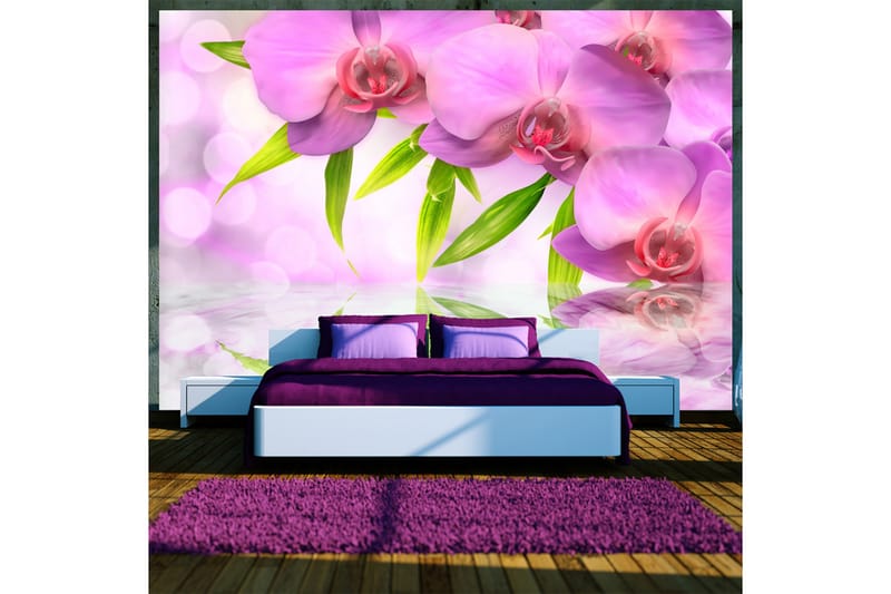 Fototapet Orchids In Lilac Colour 350x245 - Artgeist sp. z o. o. - Innredning - Veggdekorasjon - Tapeter - Fototapeter