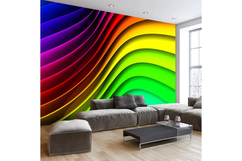 Fototapet Rainbow Waves 150x105 - Artgeist sp. z o. o. - Innredning - Veggdekorasjon - Tapeter - Fototapeter