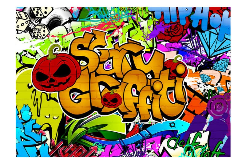 Fototapet Scary Graffiti 100x70 - Artgeist sp. z o. o. - Innredning - Veggdekorasjon - Tapeter - Fototapeter