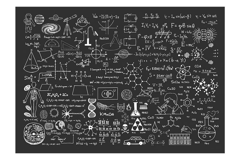 Fototapet Science On Chalkboard 100x70 - Innredning - Veggdekorasjon - Tapeter - Fototapeter