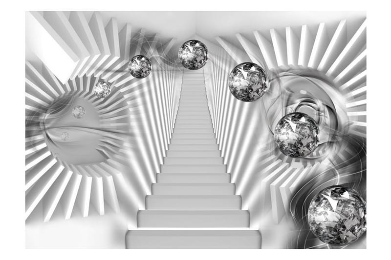 Fototapet Silver Stairs 200x140 - Artgeist sp. z o. o. - Innredning - Veggdekorasjon - Tapeter - Fototapeter