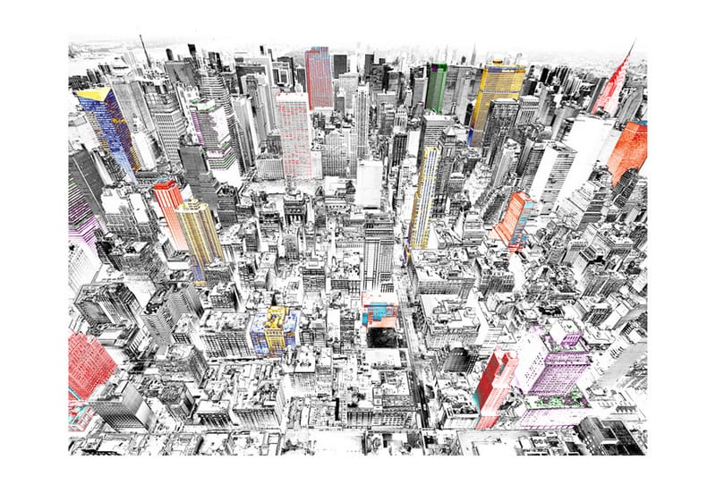 Fototapet Sketch Over New York 200x154 - Artgeist sp. z o. o. - Innredning - Veggdekorasjon - Tapeter - Fototapeter