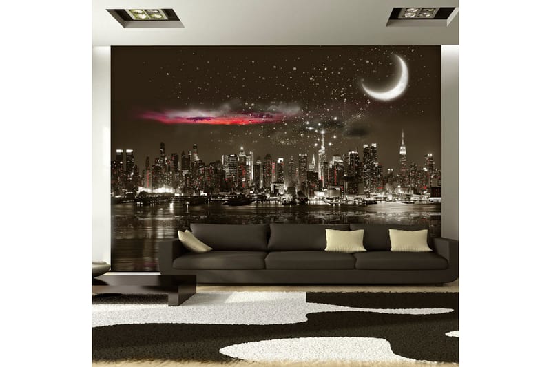 Fototapet Starry Night Over NY 100x70 - Artgeist sp. z o. o. - Innredning - Veggdekorasjon - Tapeter - Fototapeter