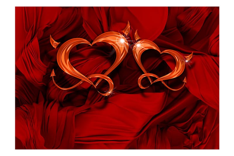 Fototapet Two Hearts 100x70 - Artgeist sp. z o. o. - Innredning - Veggdekorasjon - Tapeter - Fototapeter