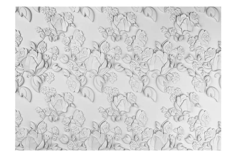 Fototapet White Ornament Roses 250x175 - Innredning - Veggdekorasjon - Tapeter - Fototapeter