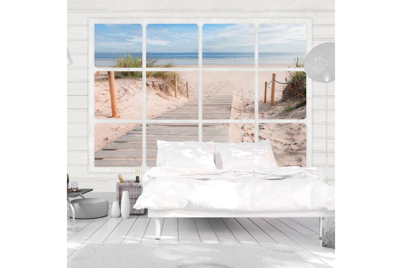 Fototapet Window & Beach 300x210 - Artgeist sp. z o. o. - Innredning - Veggdekorasjon - Tapeter - Fototapeter