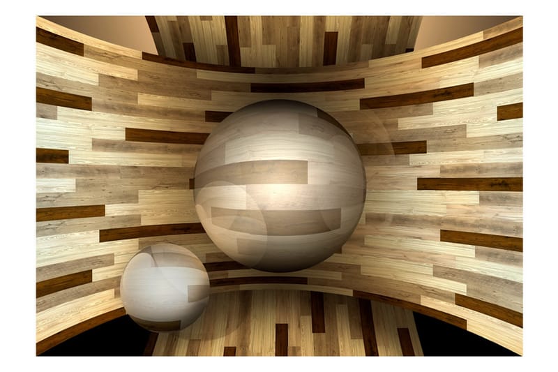 Fototapet Wooden Orbit 100x70 - Artgeist sp. z o. o. - Innredning - Veggdekorasjon - Tapeter - Fototapeter