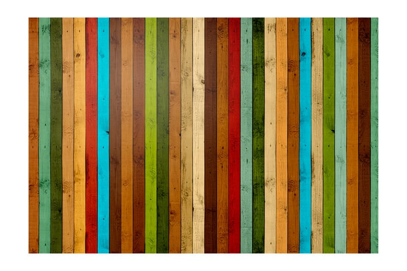 Fototapet Wooden Rainbow 400x270 - Artgeist sp. z o. o. - Innredning - Veggdekorasjon - Tapeter - Fototapeter