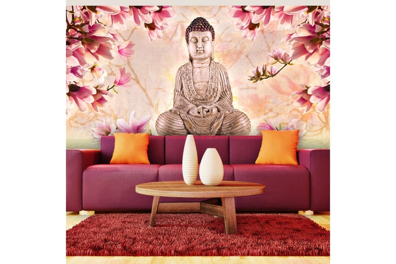 Fototapet XXL Buddha And Magnolia 550x270 - Artgeist sp. z o. o. - Innredning - Veggdekorasjon - Tapeter - Fototapeter