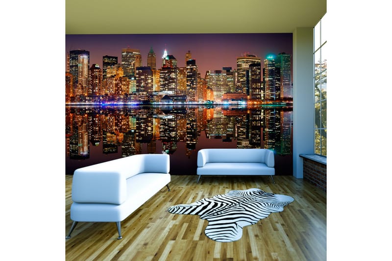 Fototapet XXL Gold Reflections NYC 550x270 - Artgeist sp. z o. o. - Innredning - Veggdekorasjon - Tapeter - Fototapeter