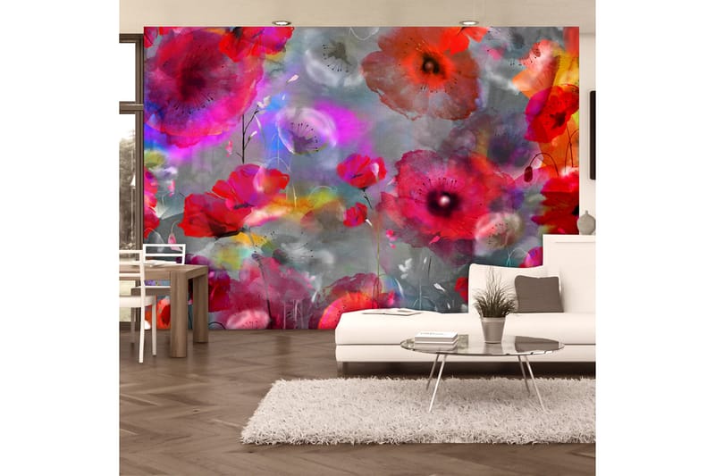 Fototapet Painted Poppies 400x280 - Artgeist sp. z o. o. - Innredning - Veggdekorasjon - Tapeter - Fototapeter