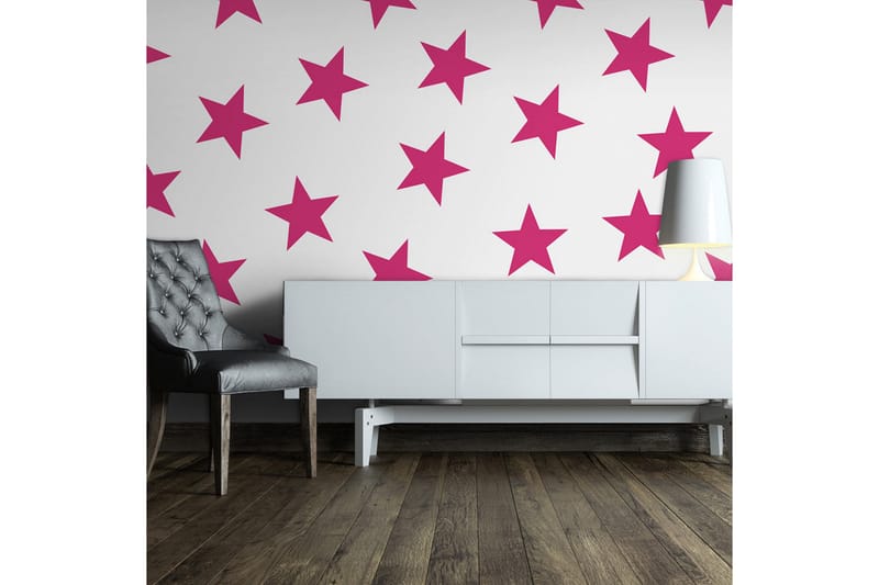 Fototapet Pink Star 350x245 - Innredning - Veggdekorasjon - Tapeter - Fototapeter