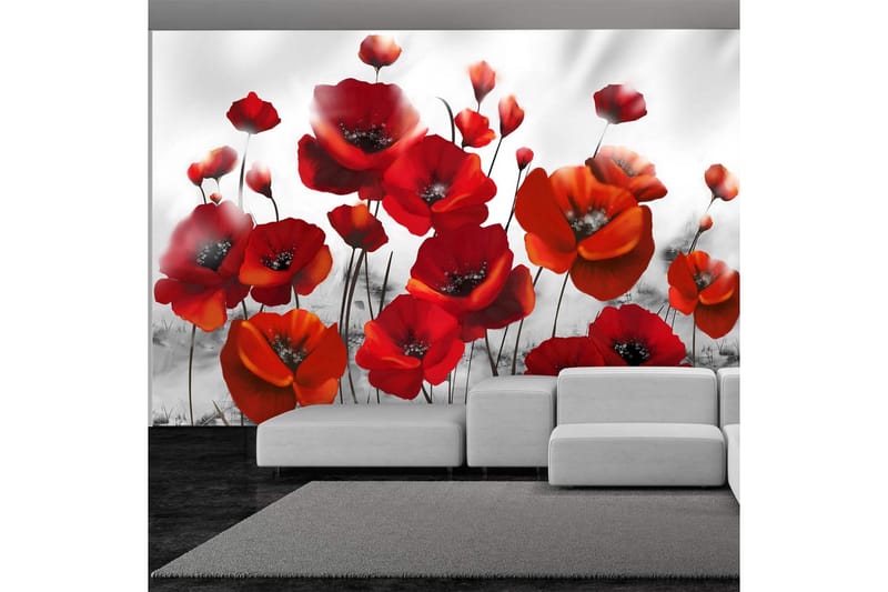 Fototapet Poppies In The Moonlight 350x245 - Artgeist sp. z o. o. - Innredning - Veggdekorasjon - Tapeter - Fototapeter