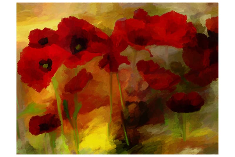 Fototapet Poppy Warm Tone 250x193 - Artgeist sp. z o. o. - Innredning - Veggdekorasjon - Tapeter - Fototapeter