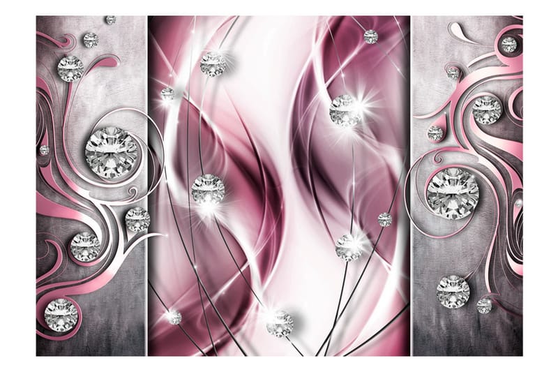 Fototapet Pink And Diamonds 250x175 - Artgeist sp. z o. o. - Innredning - Veggdekorasjon - Tapeter - Fototapeter